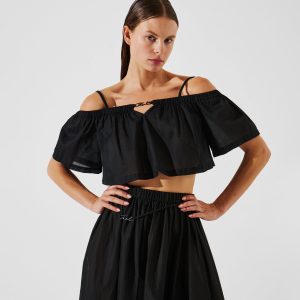 OFF-SHOULDER CROPPED BEACH TOP