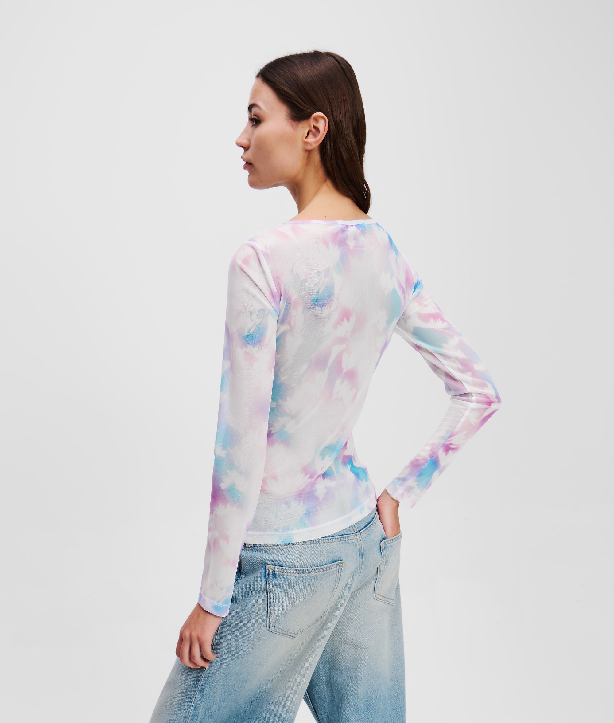 FLORAL-PRINT MESH T-SHIRT - Image 2