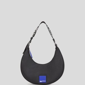 KLJ BOX LOGO HALF-MOON SHOULDER BAG