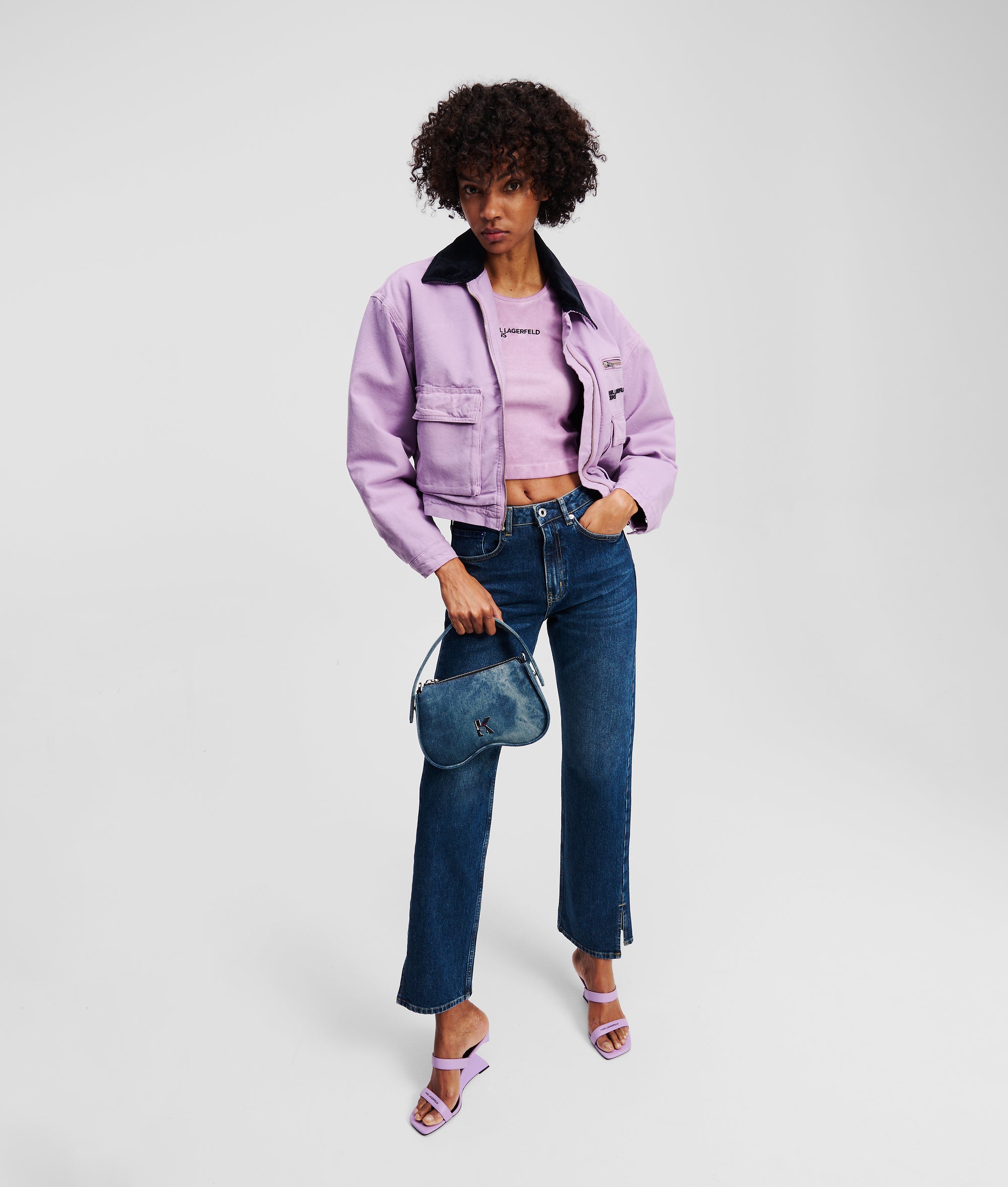 SUNGLASSES DENIM TOP-HANDLE BAG - Image 2