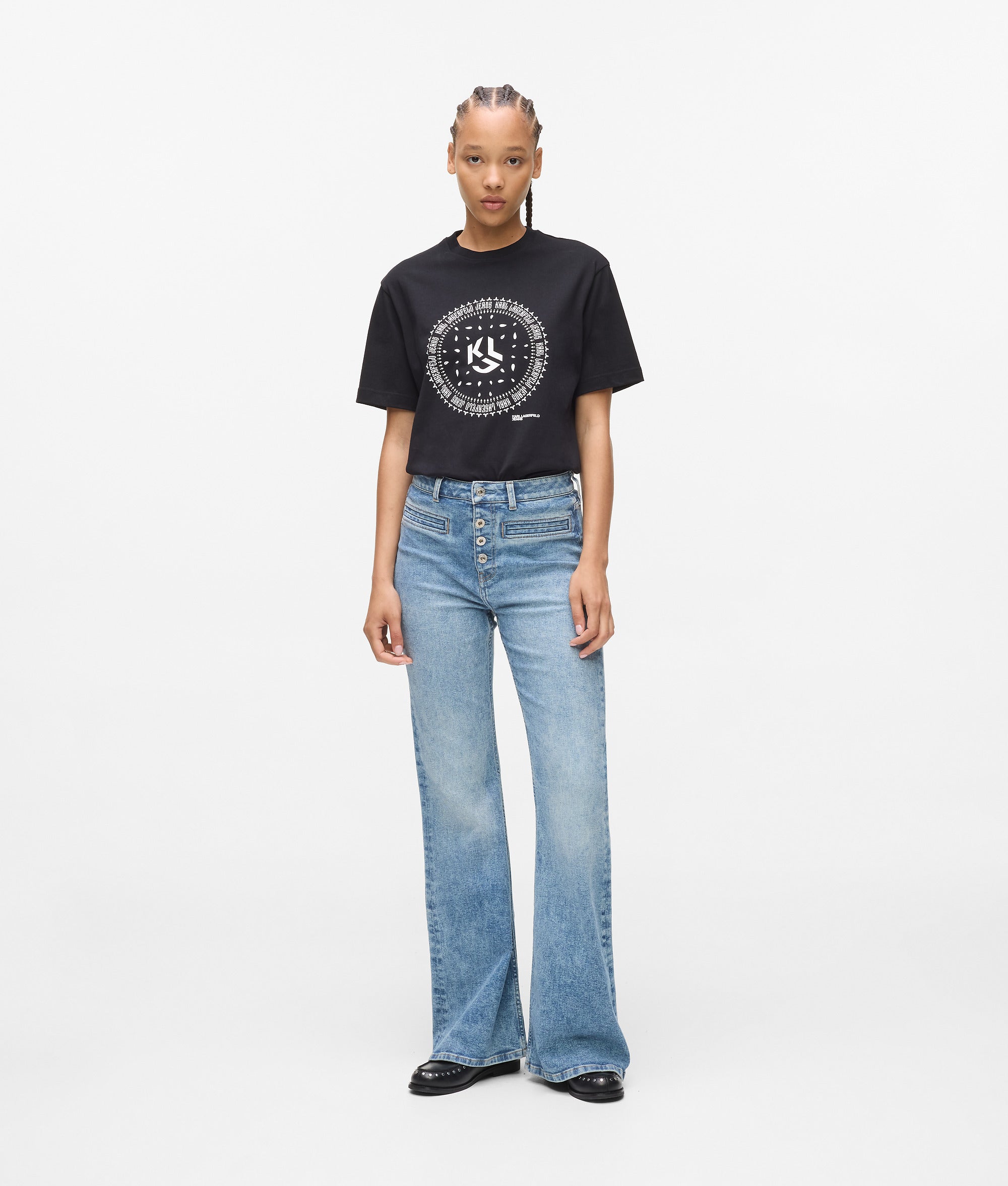 High-rise flared jeans