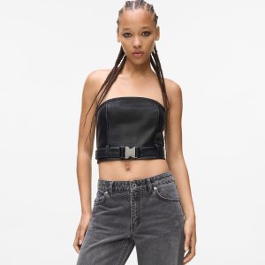 Faux-leather top