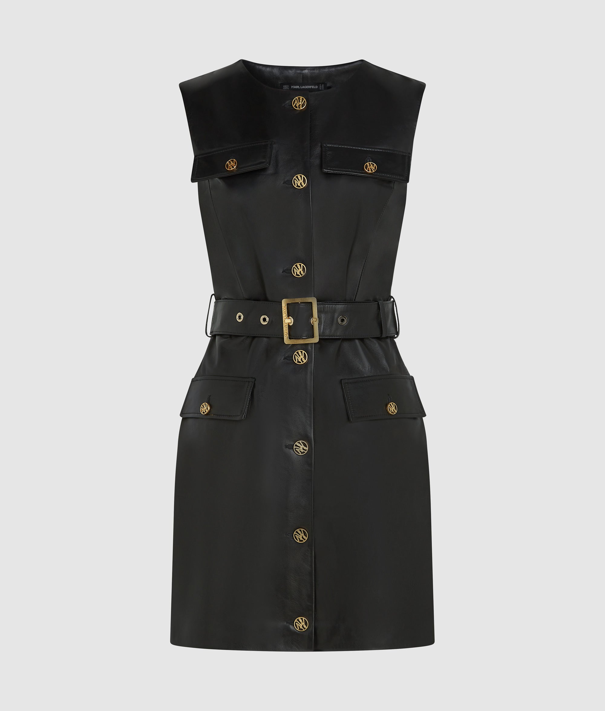 Button-detail leather dress - Image 5