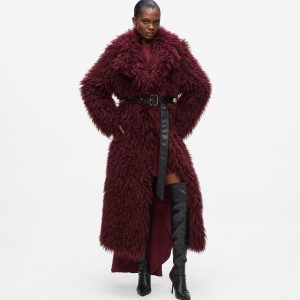 Long faux-fur coat