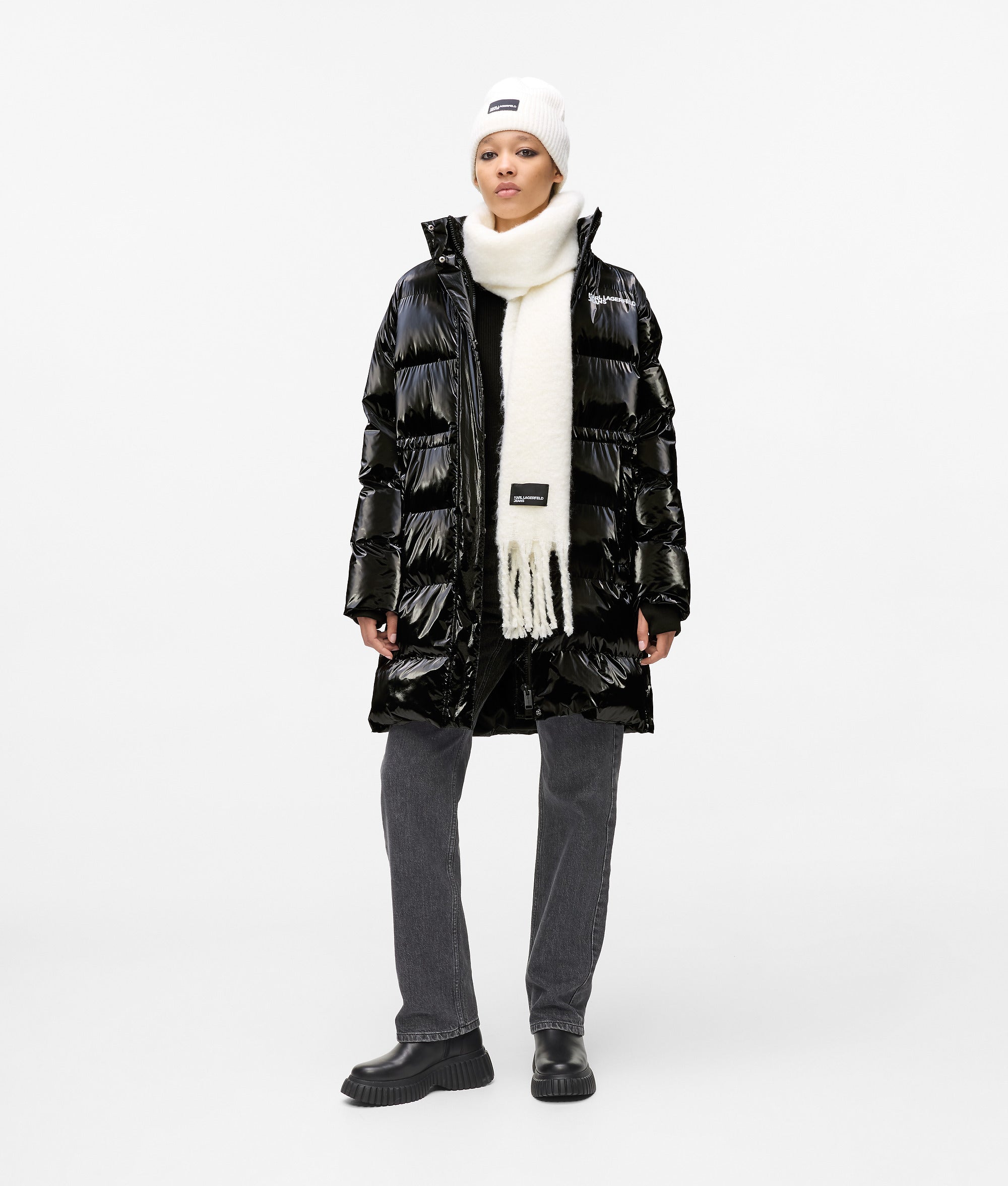 Long pearlised puffer jacket - Image 4