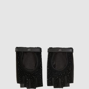 K/Autograph rhinestone fingerless gloves