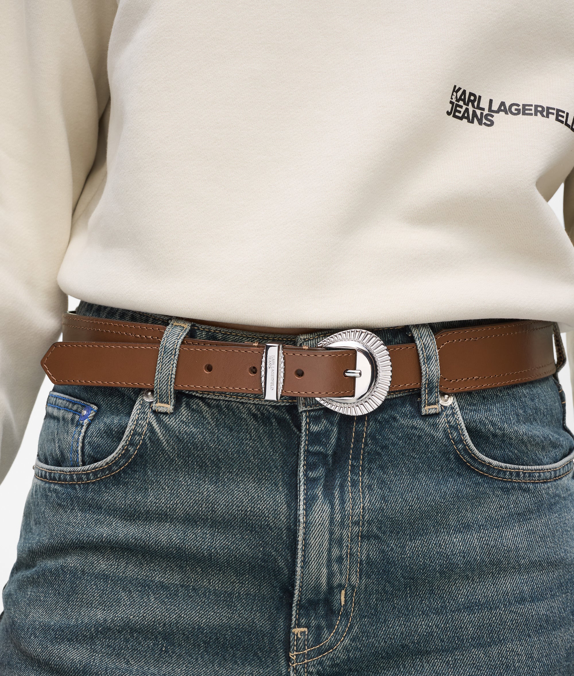 Western round buckle belt - Image 2