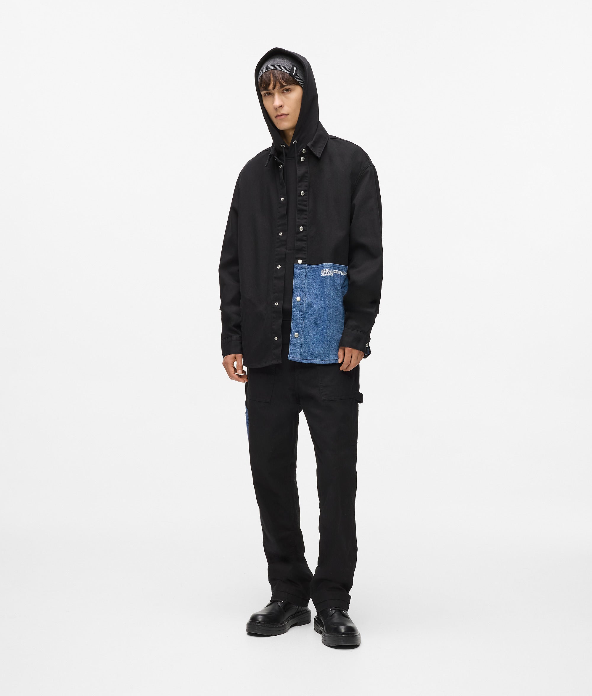 Denim panel overshirt - Image 4