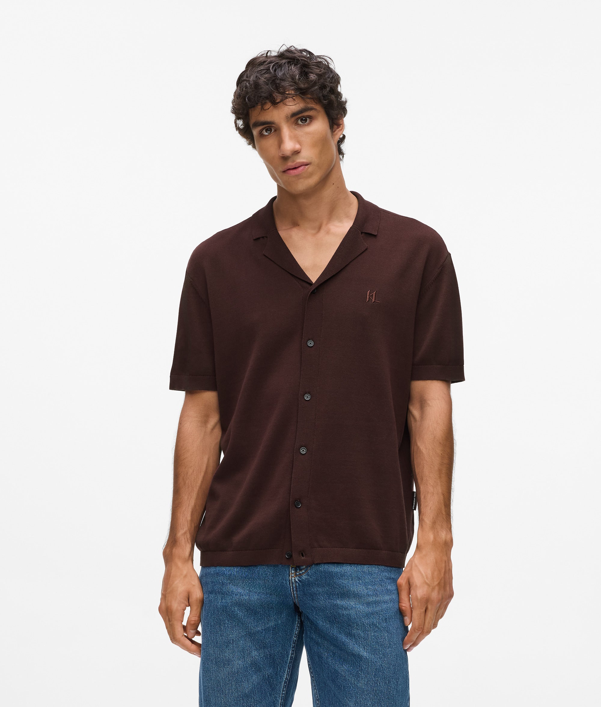 Monogram knitted polo shirt