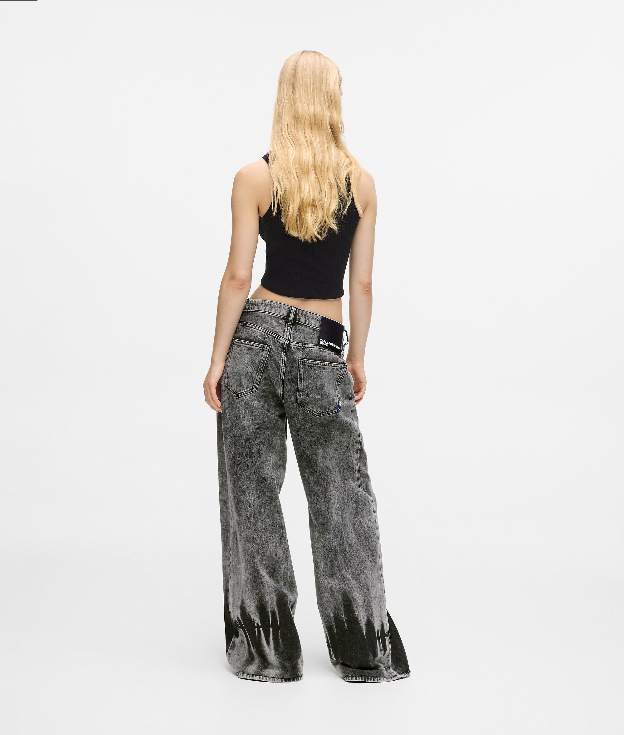 Bleached low-rise wide leg jeans - Image 3