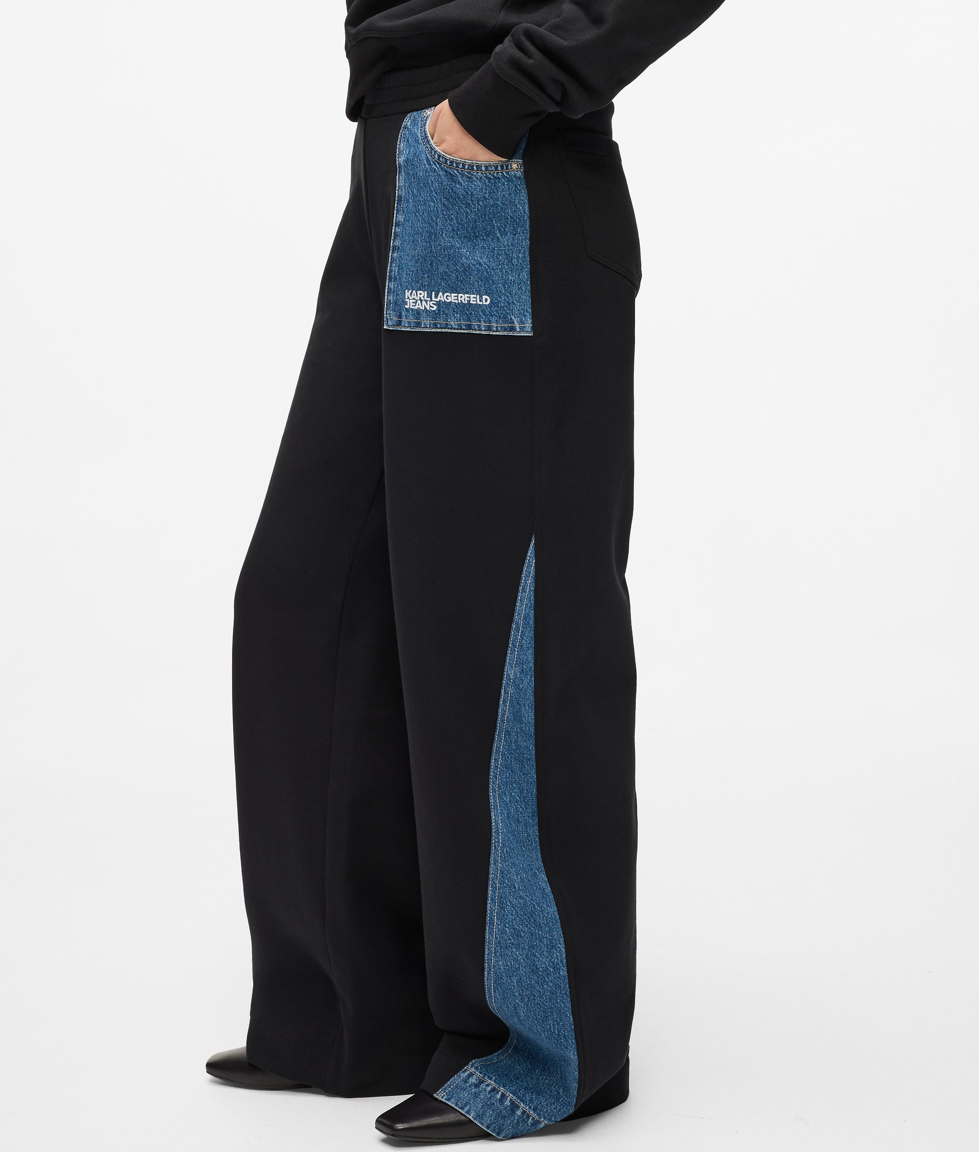 Denim panel sweatpants - Image 2