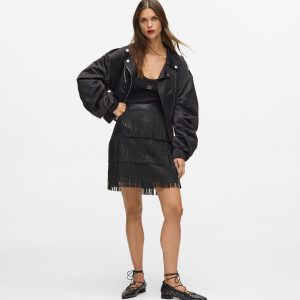 Fringed mini skirt