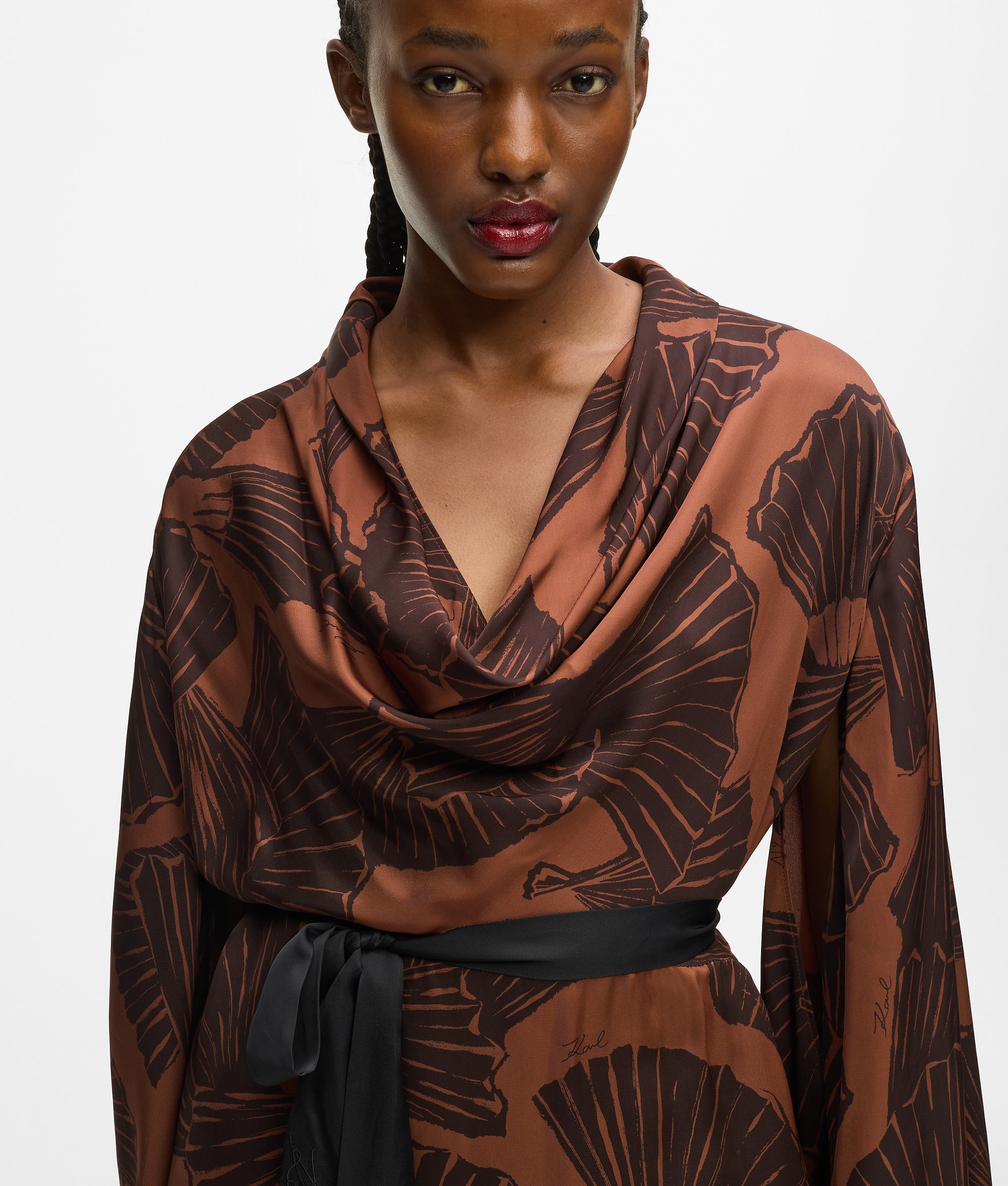 Fan print kaftan dress - Image 2