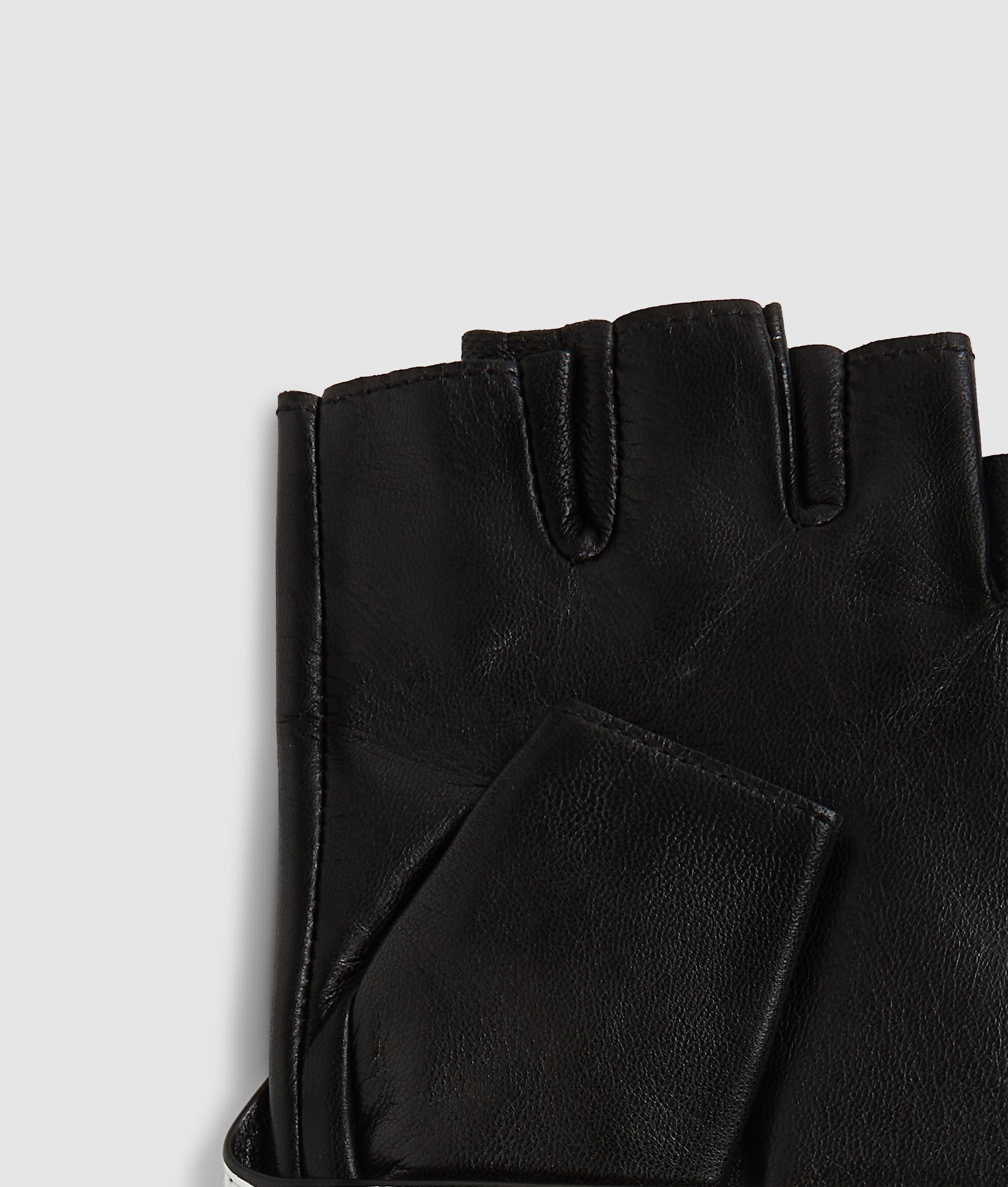 Collar-detail fingerless gloves - Image 4