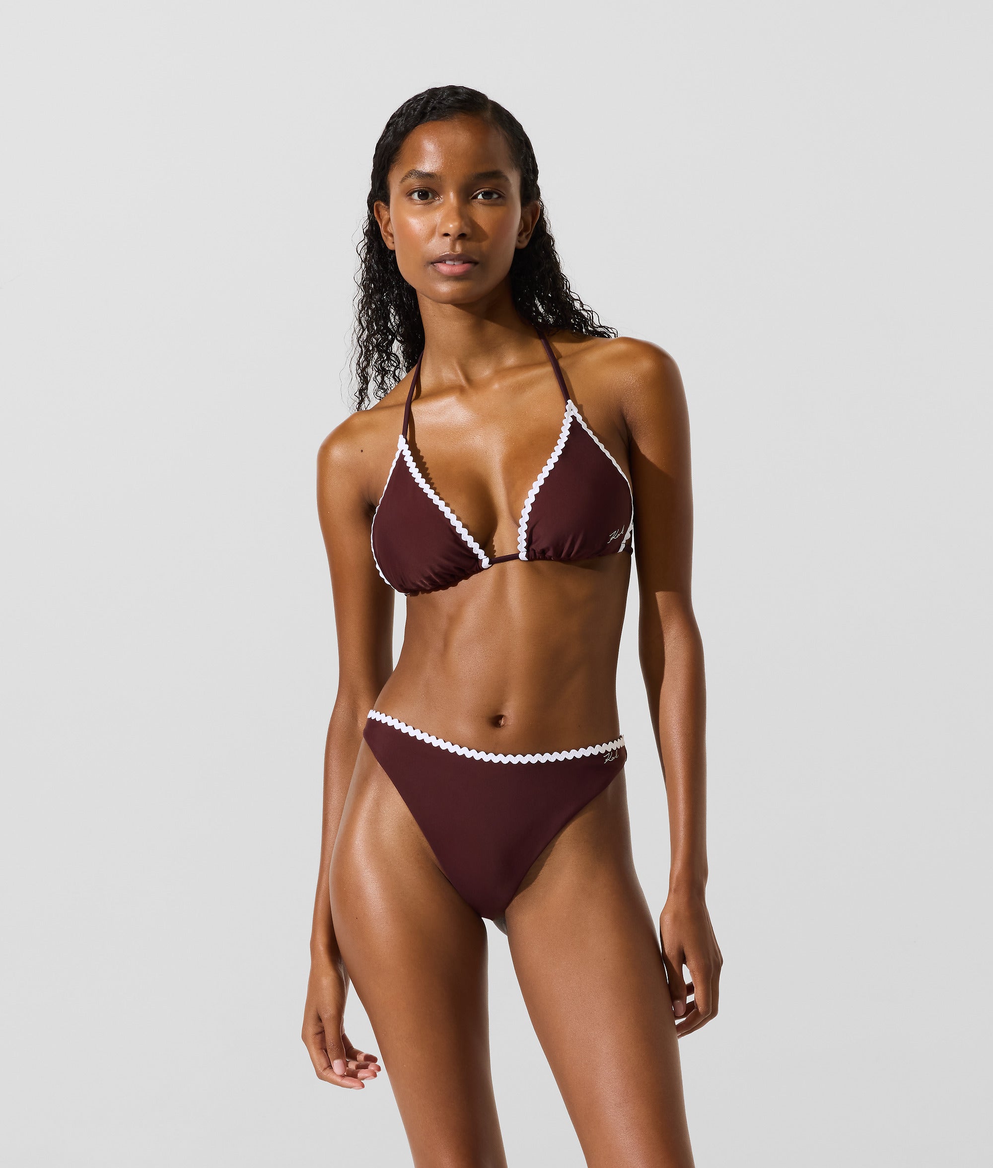 Scallop triangle bikini top