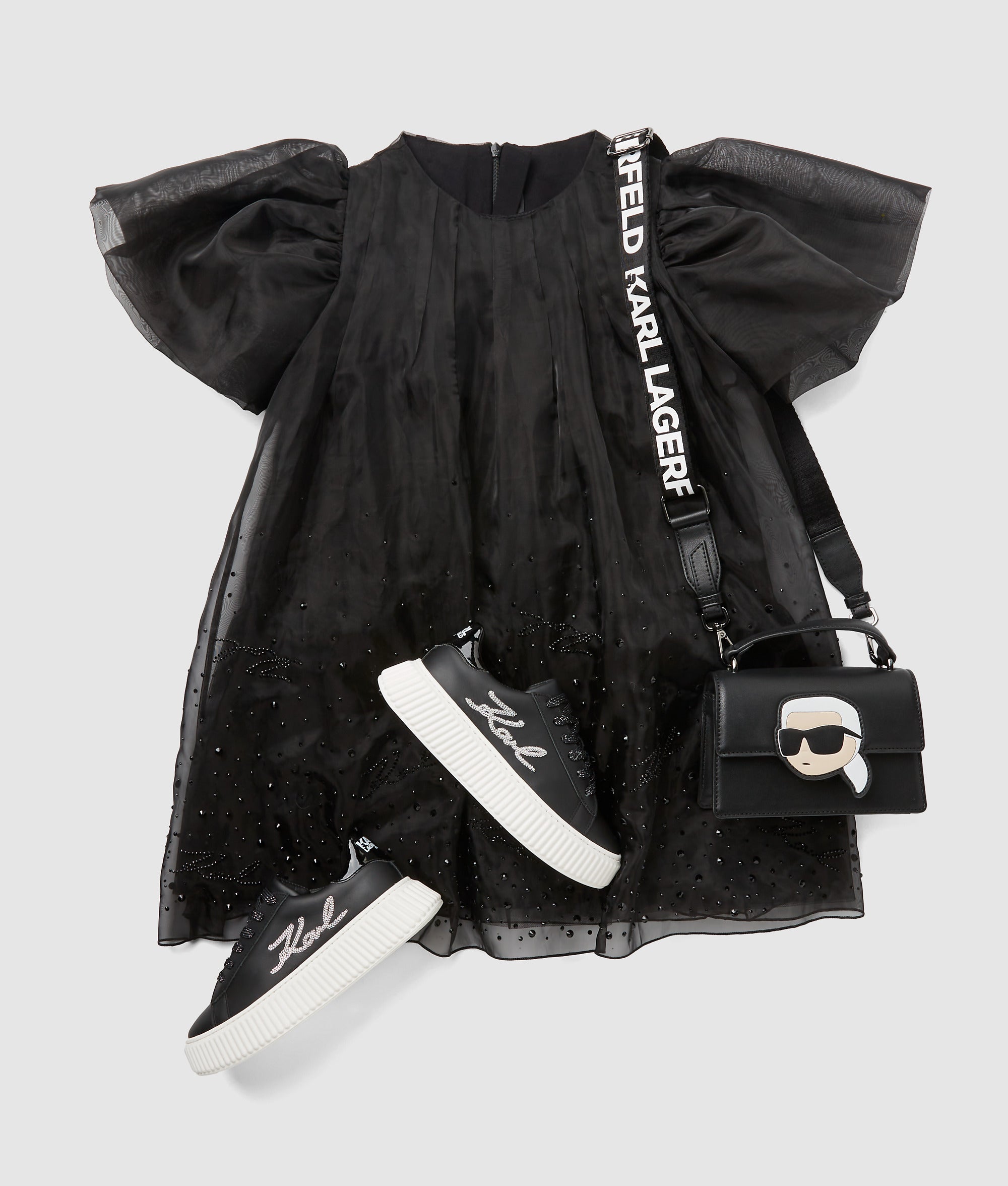 Girls rhinestone mesh dress - Image 2