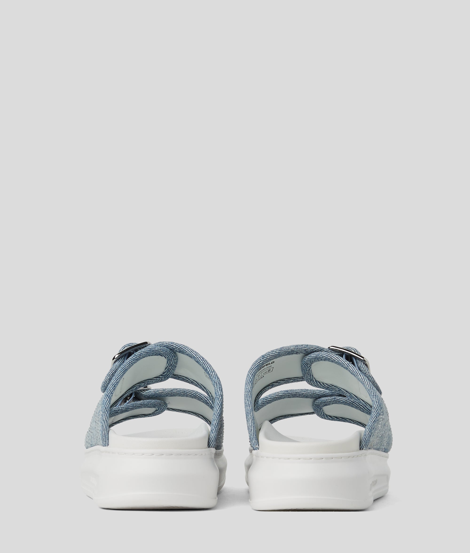 KAPRI DENIM RHINESTONE SANDALS - Image 3